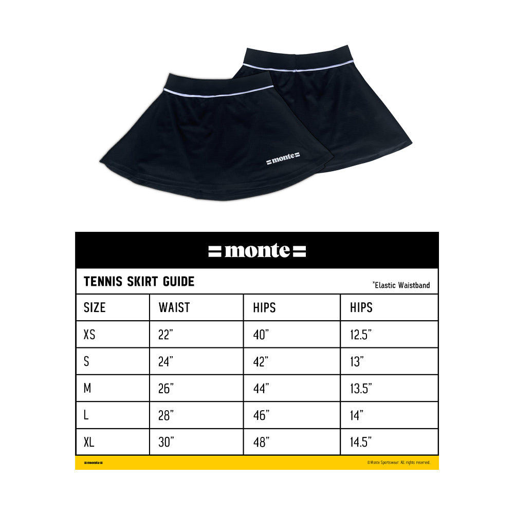 Monté "SERENA" Tennis Skirt - Black